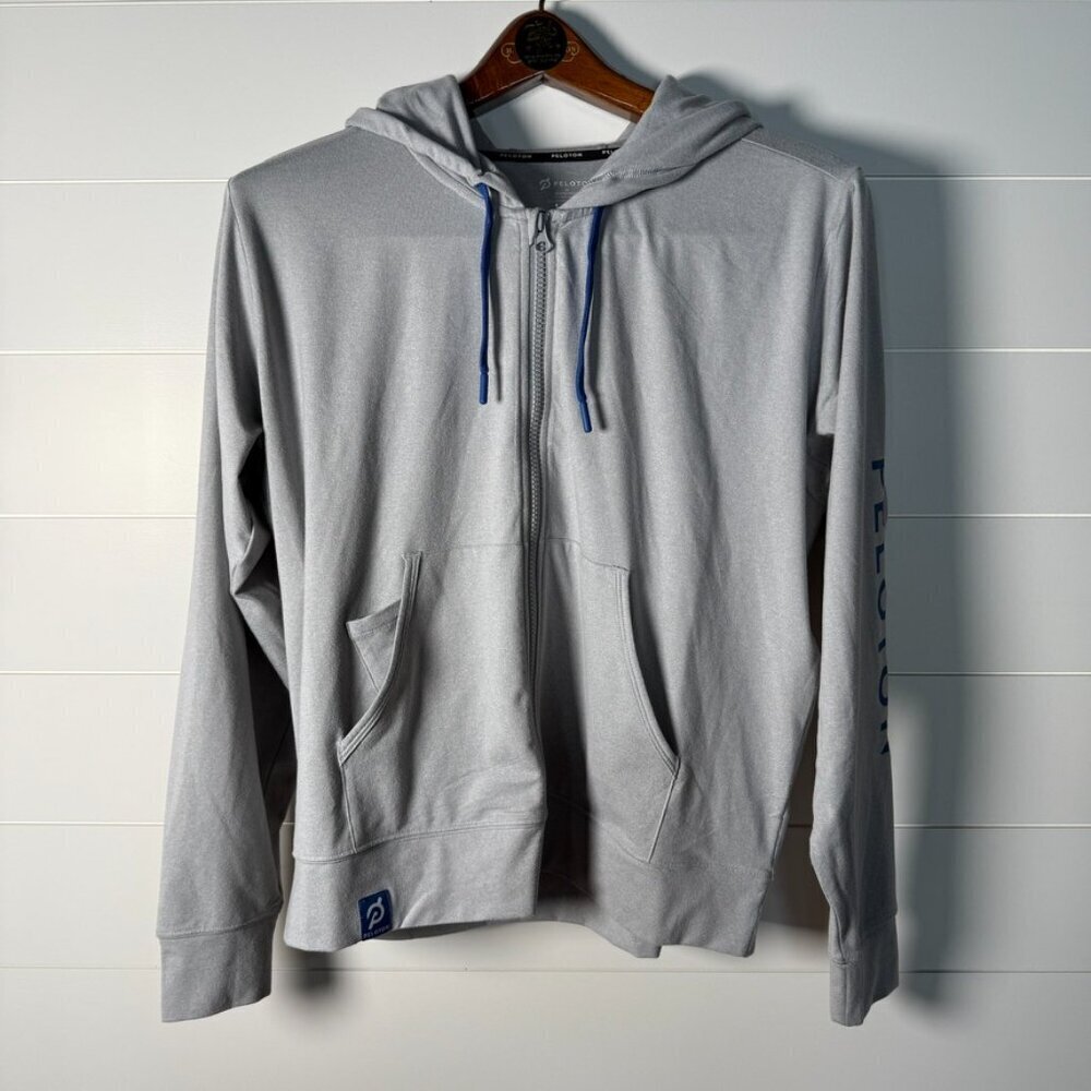 Peloton Jacket Women's Medium Full Zip Gray Hooded Active Hoodie